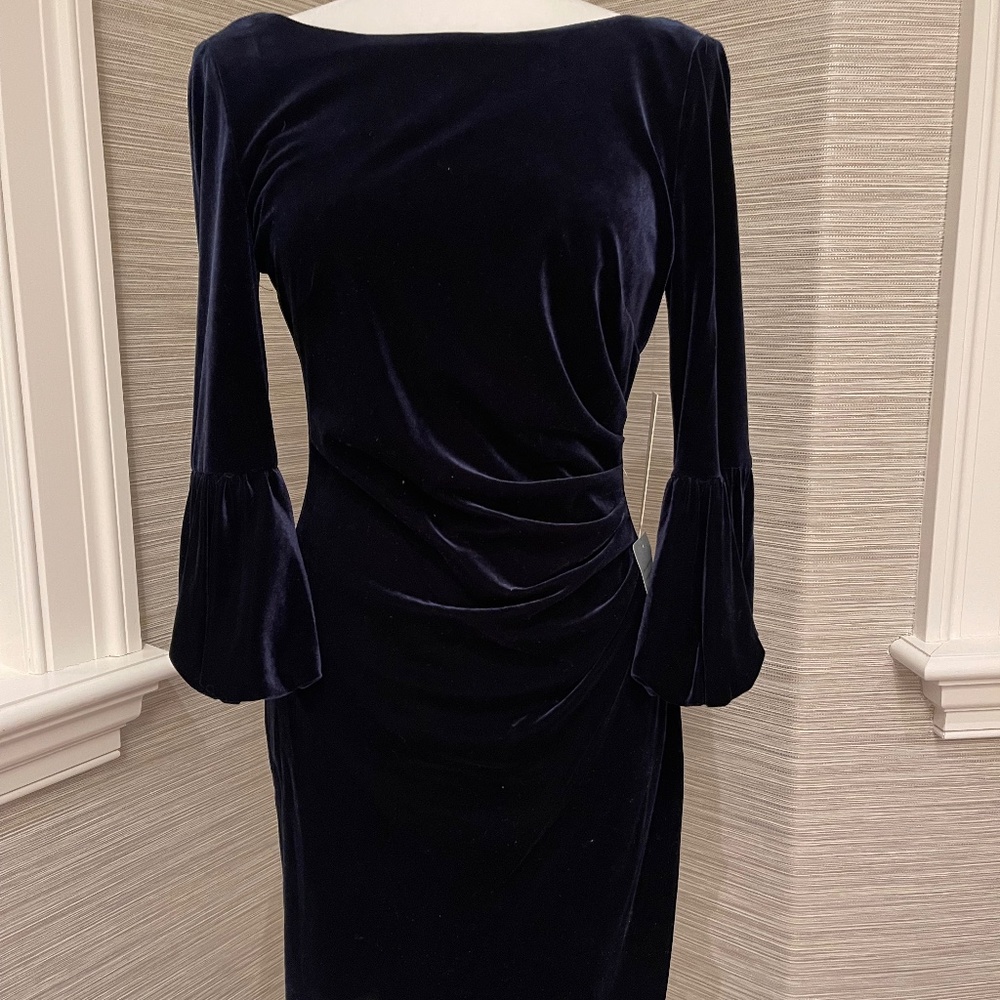Shapley Blue Velvet Dress